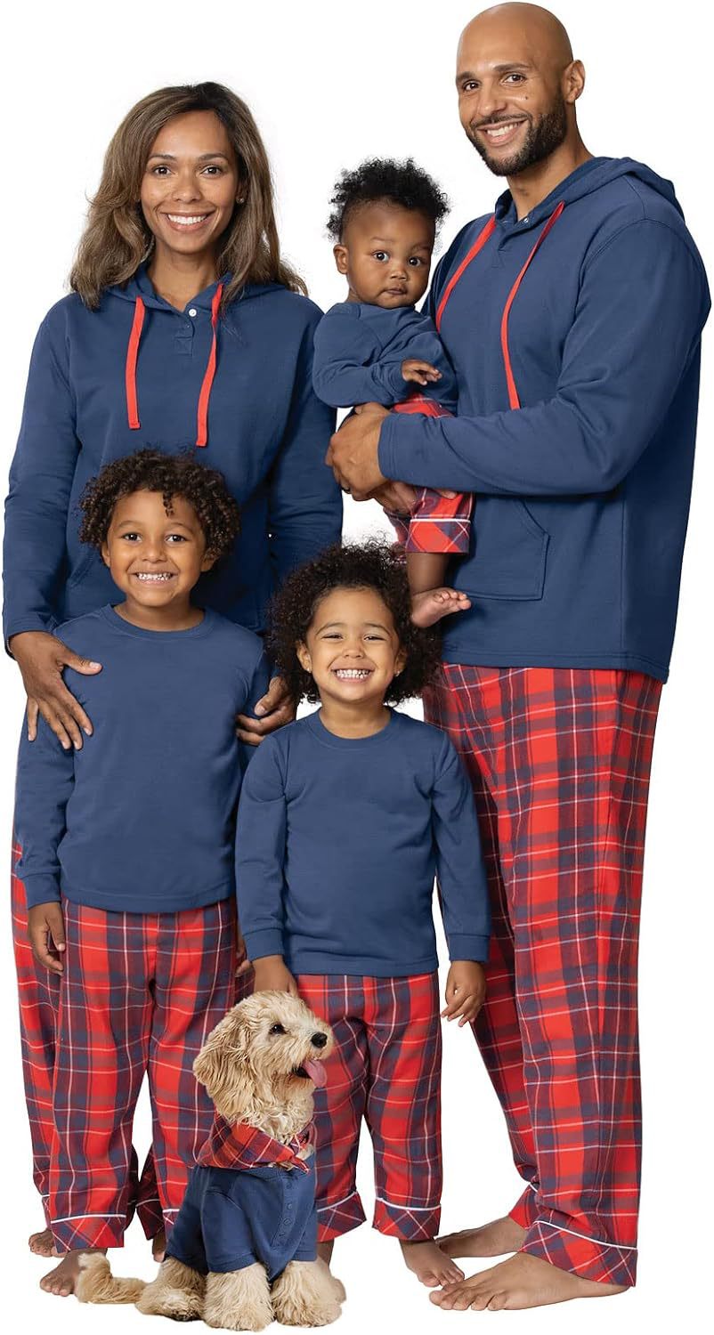 thumbnail image 2 of Conjunto de pijamas de manga larga para padres e hijos, ropa navideña con estampado a cuadros, europea y americana, lista para el hogar, 2024, 2 of 5