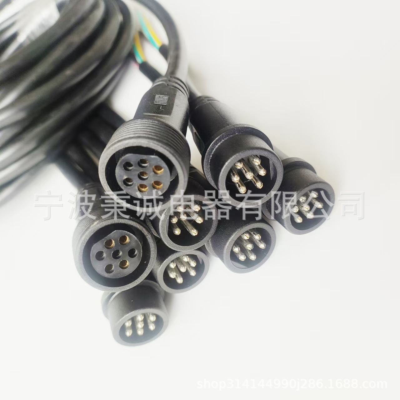 汽车线束电缆防水接头公母防水连接器7芯防水接头2芯5芯
