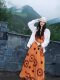 Suitable for Traveling to Thailand to Wear Seaside Holiday Elegant Printed V-Neck dress Bohemian Beach Dress for Summer