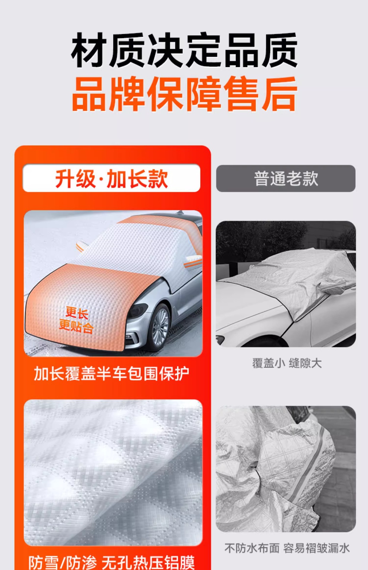 Car snow cover for the front windshield, anti-snow, anti-frost, anti-freeze cover for car windows, thickened car cover cloth for winter use