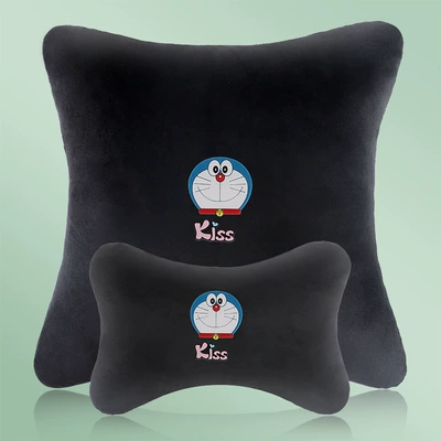 a Pair of Lumbar Support, Headrest - headrest-pillow-blue-cat