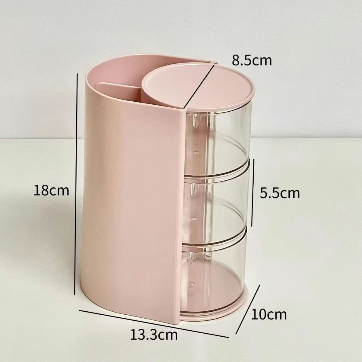 분할된 회전 수납박스 [핑크 3단]