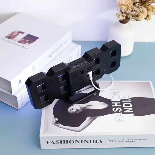 3D digital alarm clock with adjustable night light, minimalist desktop clock, wall-mountable LED electronic alarm clock, cross-border