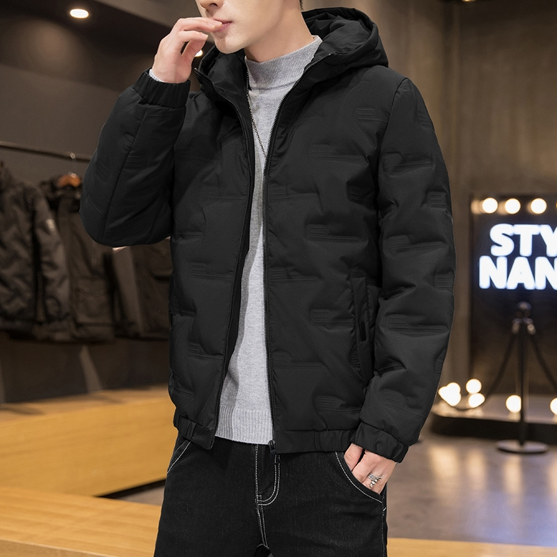 Winter 2022 New Style Cotton-padded Clothes Men's Hooded Cotton-padded Jacket Plus Velvet Thickened Fashionable Brand Down Cotton-padded Coat Youth Winter Coat