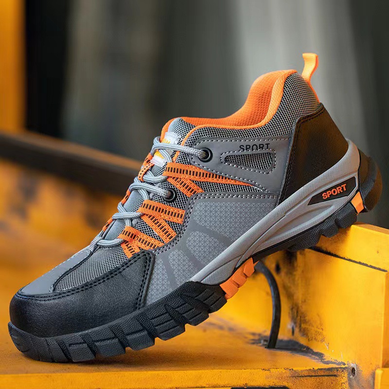 跨境登山劳保鞋 防砸防刺穿钢包头凯夫拉中底运动舒适轻便安全鞋
