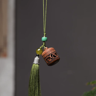 Wooden Gourd Incense Diffuser, Longevity Car hanging - rosewood-lotus-flower-sachet-diffuser-pendant