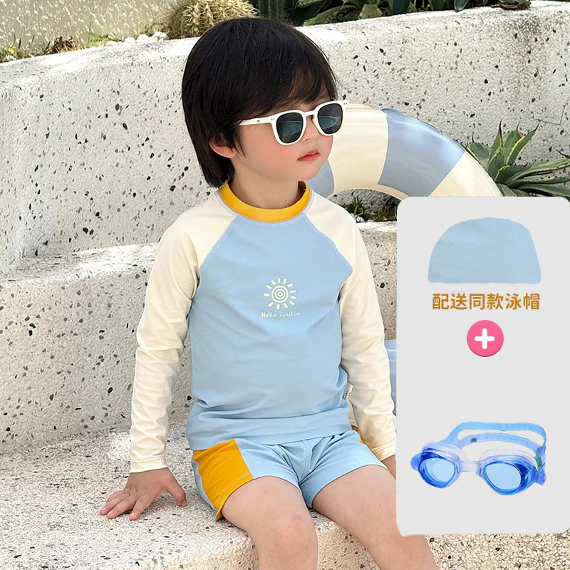 男童泳衣裤2025新款儿童夏季分体防晒速干游泳衣宝宝温泉度假泳装|undefined