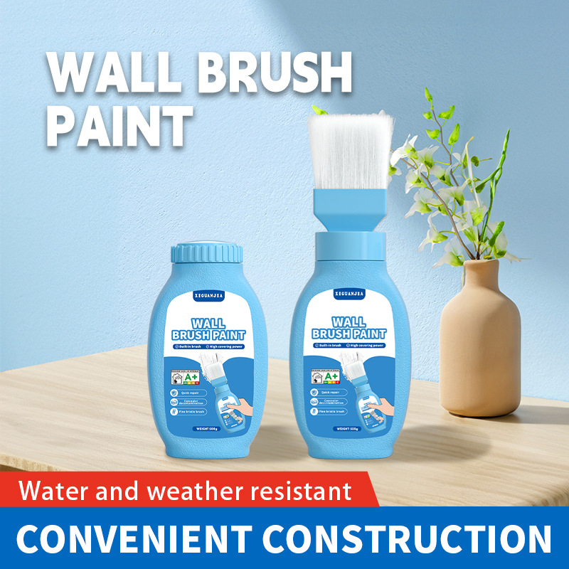 跨境墙面毛刷漆水性净味乳胶漆内墙翻新遮污修补白色涂料自刷墙漆