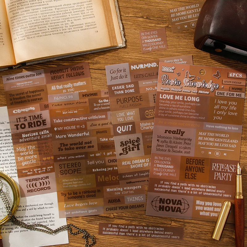 Serie de susurros en inglés Serie de sal Frases creativas en inglés Pet Libro de mano en inglés Material de decoración Pegatinas Pegatinas Transfronterizo