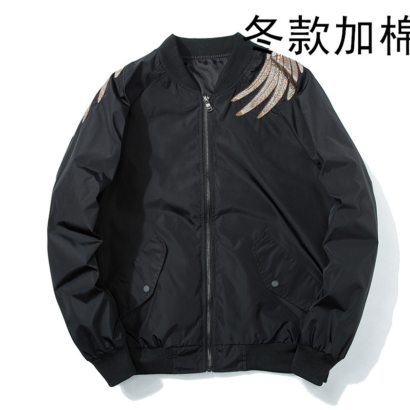 Primavera y otoño nuevo bordado chaqueta voladora uniforme de béisbol hombres moda marca chaqueta superior
