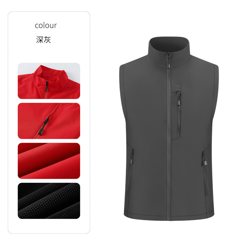 软壳冲锋衣马甲定制logo多口袋防水背心印字印图工作服加厚坎肩|undefined