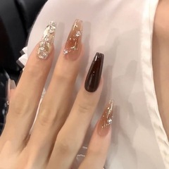 Handmade Nail Art Nail Polish Fall/Winter New Long Deep Color Elegant Whitening Diamond Sparkling Gentle Nail Sticker