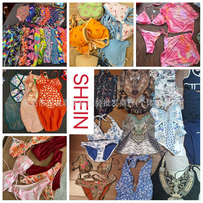 shein bikini europea y americana sexy bikini playa vacaciones trajes de baño de tres piezas grandes trajes de baño de mujer al por mayor