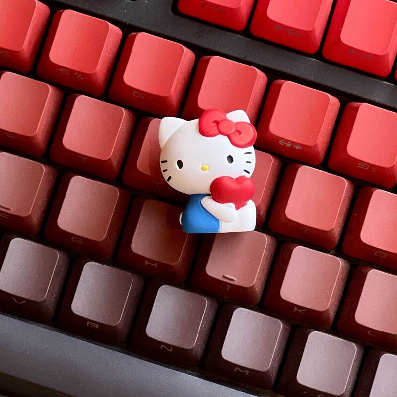 Hellokitty爱心猫高品质加厚机械键盘帽可爱卡通立体键盘帽客制化|undefined