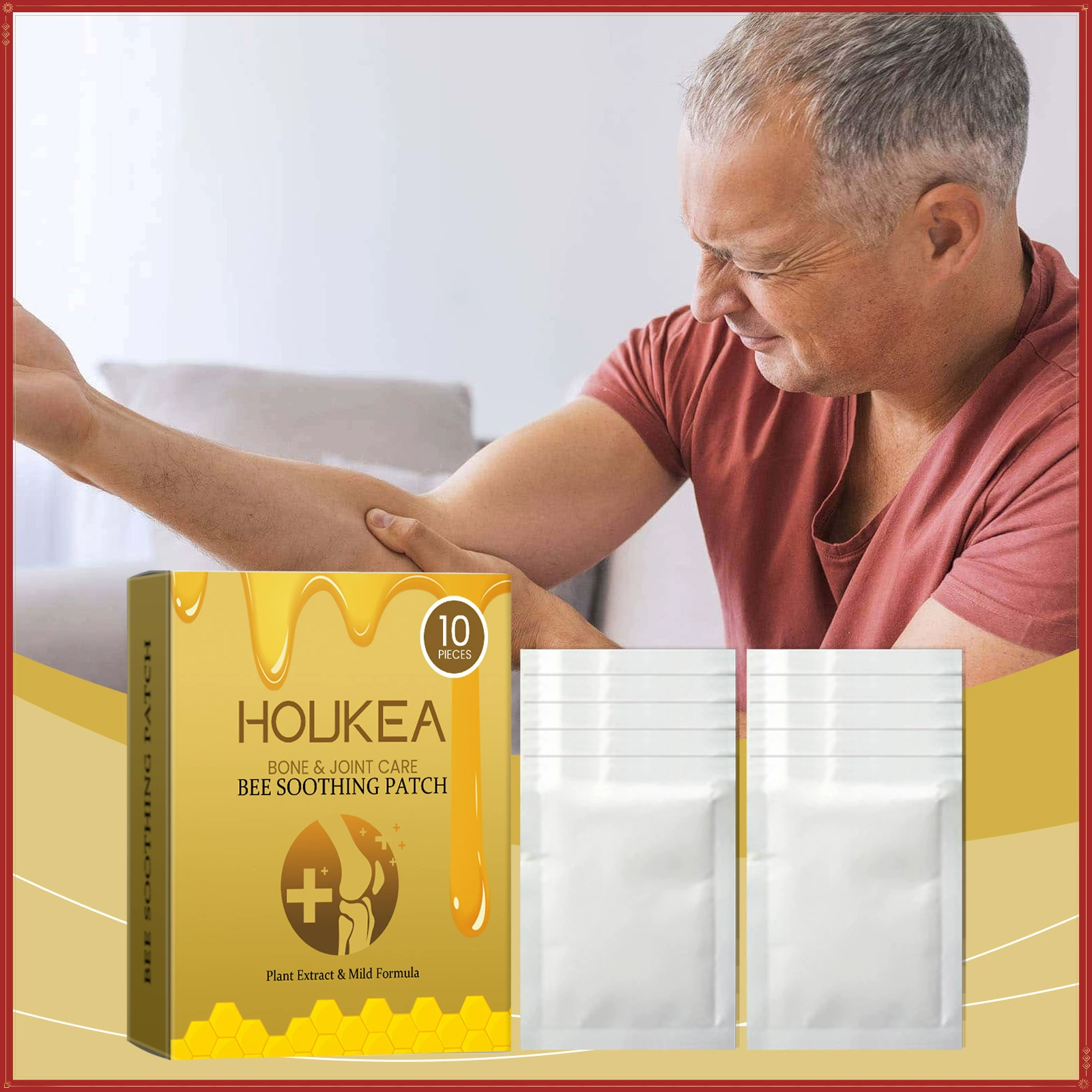 Пластырь HOUKEA для суставов стопы, крем-пластырь для ухода за суставами тела, локтями и коленями