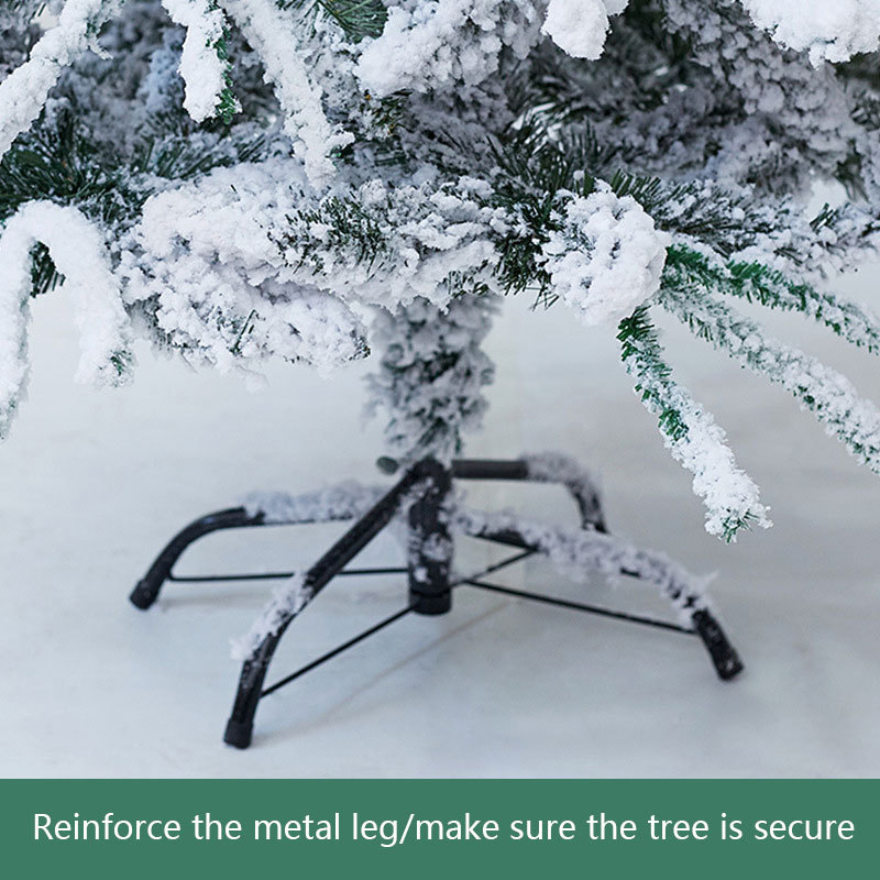 新款植绒混合跨境电商装饰圣诞树厂家直供定制规格加密铁底座欧美详情图5