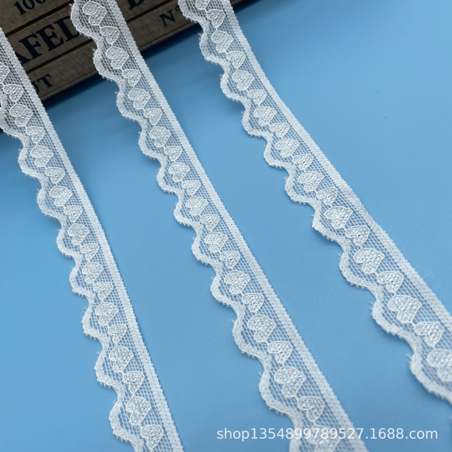 现货批发1.5cm桃心弹力蕾丝花边童装花边内衣花边