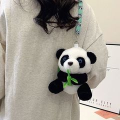 Cute Panda Bag Creative Plush Piggyback Bag Gift Panda Bag Wholesale Cartoon Fuzzy Crossbody Bag