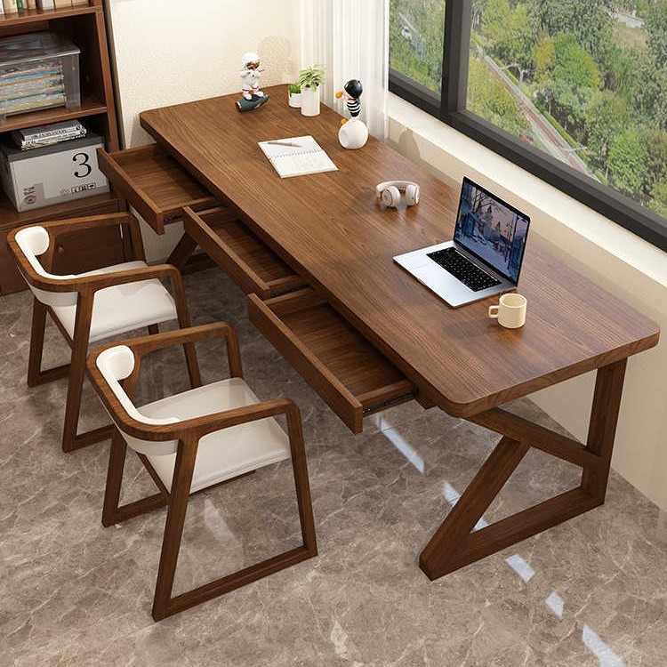 Solid Wood Large Desk, Home Computer Desk, Double Study and Reading Desk, Office Writing Desk with Drawers, Long Desk Wholesale