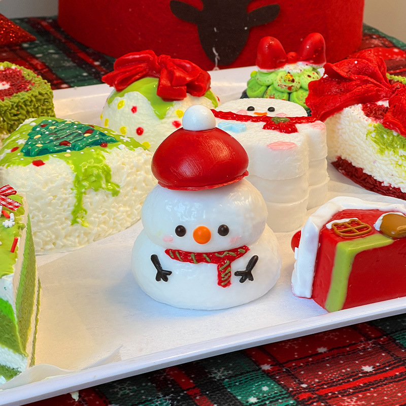 Navidad pellizco pellizco viejo muñeco de nieve sensación de barro alce descompresión juguetes de alto valor regalo rebote de grado alimenticio