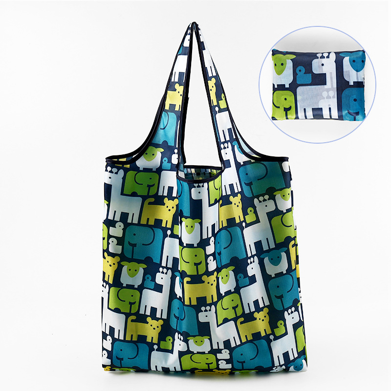 Nueva bolsa de compras plegable de gran capacidad, bolsa de compras para supermercado, bolsa de almacenamiento cuadrada de tela floral, nicho de estilo k, tamaño mediano 4665