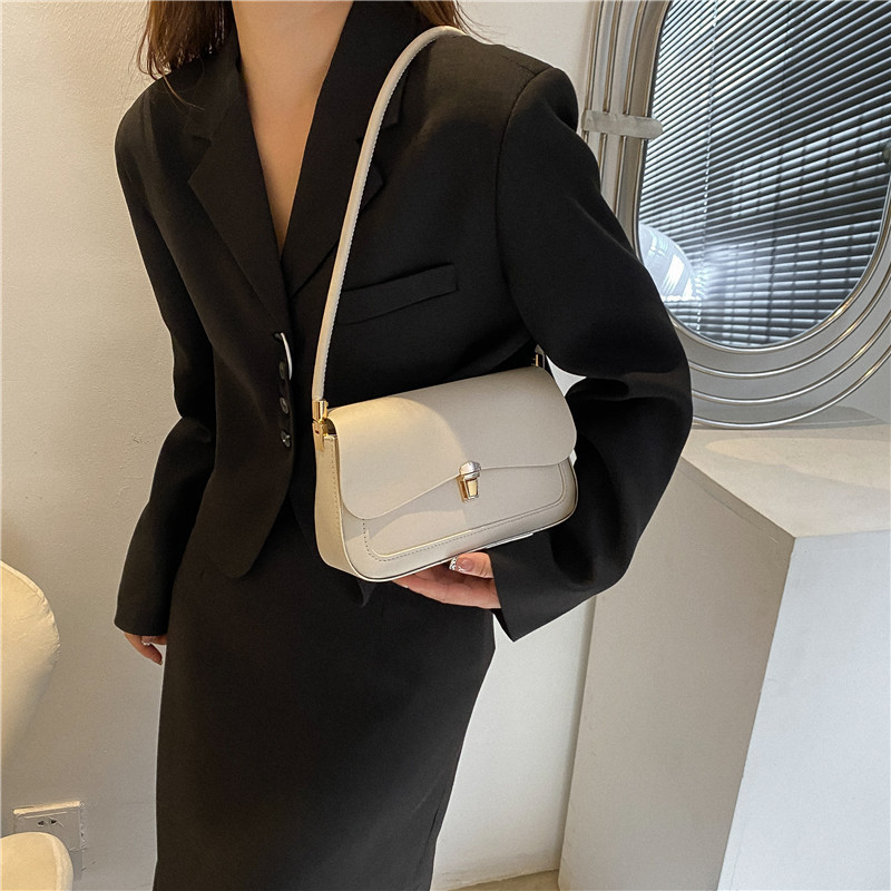 2024 otoño y invierno bolsos de mujer de moda francesa nicho bolsos de hombro de brazo irregulares bloqueo textura popular bolsos de mujer