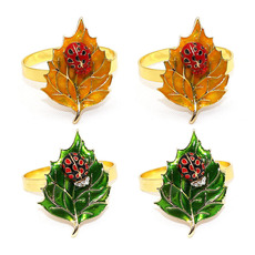 酒店餐具橙色绿色树叶餐巾扣餐巾环 餐巾圈厂家批发