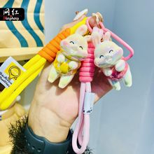 网绳款电镀抓抓兔包包亚克力玩偶挂饰小公仔钥匙链钥匙扣批发挂件