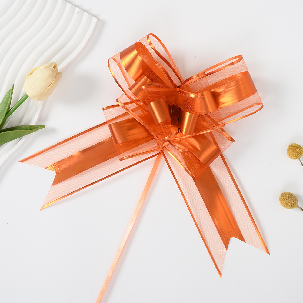 Transfronterizo grande 70 color metálico nieve arco brillante mano embalaje de regalos de flores de Navidad