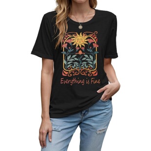 Everything is Fine Women's T-Shirt Sunflower & Wildflowe