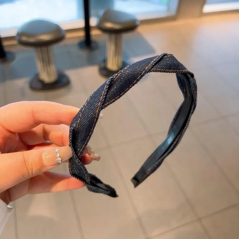 复古牛仔细扭结麻花防滑带齿气质发箍女森系减龄日常百搭发饰外出|undefined