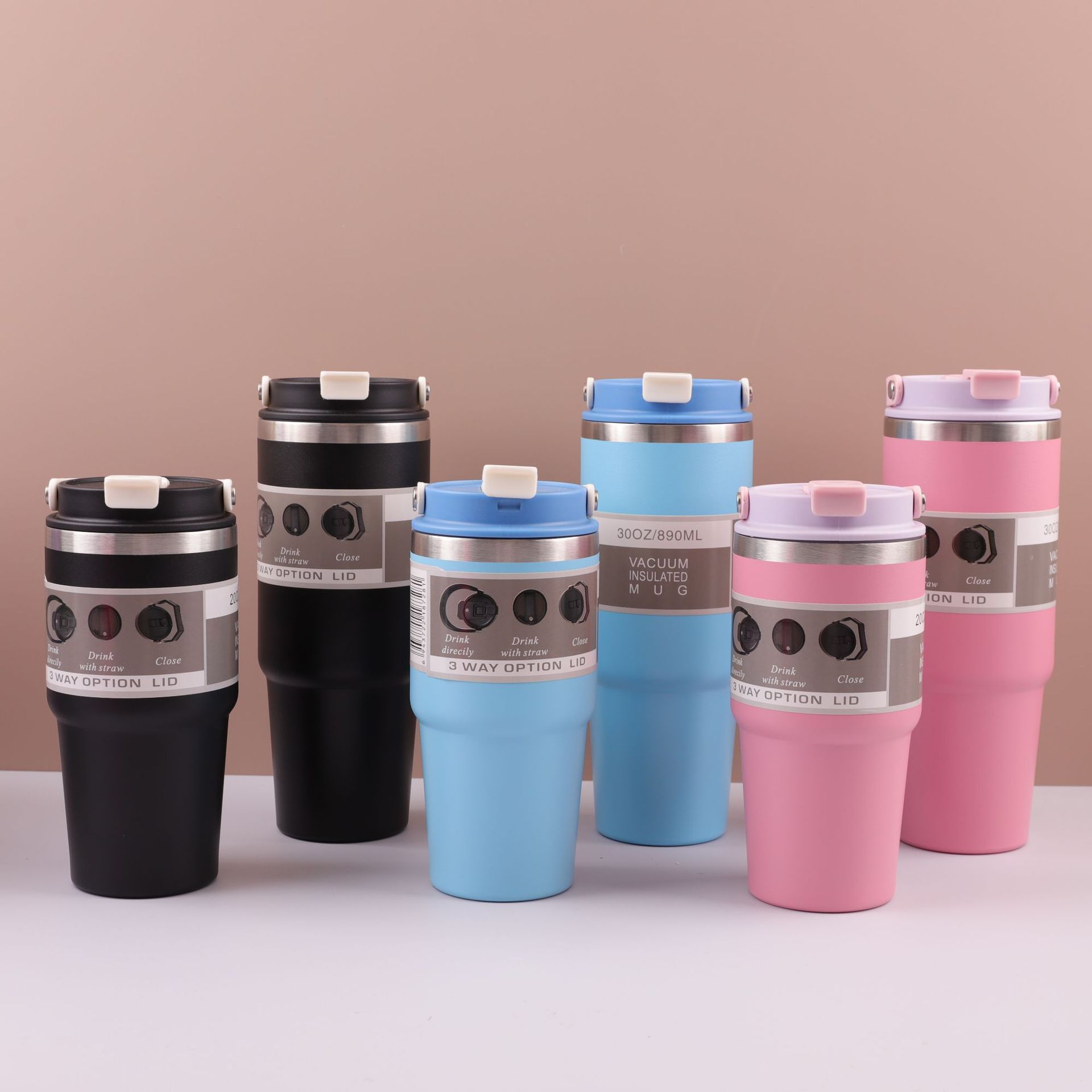 Transfronterizo 304 acero inoxidable silicona portable doble bebida taza de automóvil Big Mac gran capacidad personalizada taza de automóvil