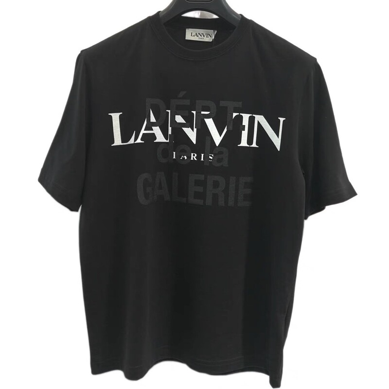 2024 spring and summer new Galler Langfan double Logo overlapping letter slogan short sleeve T-shirt men and women same style