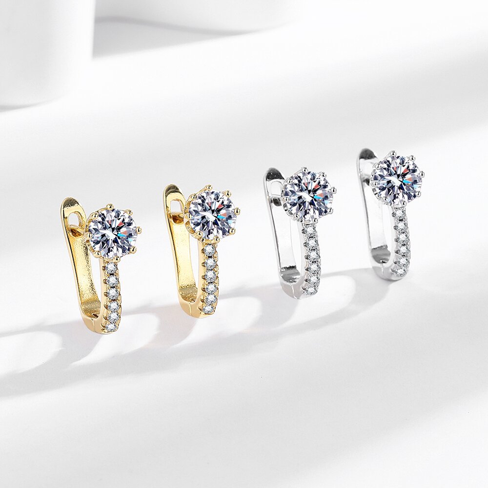 Cross-border live e-commerce best selling imitation sterling silver s925 simple platinum plated zircon earrings earrings female ear jewelry wholesale