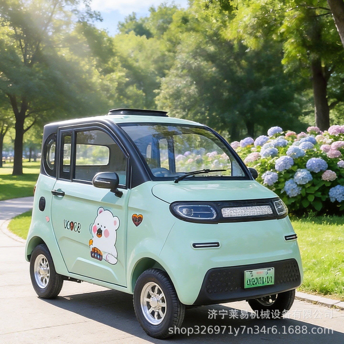 2026 nuevo 1000w de cuatro ruedas, scooter doméstico pequeño viejo Le litio eléctrico vehículo eléctrico de baja velocidad totalmente cerrado image 1