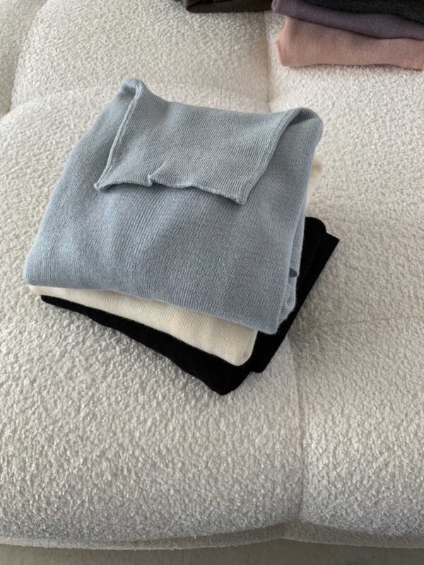 秋冬新品！含羊毛打底衫细针显瘦高领多色内搭堆堆领针织衫|undefined