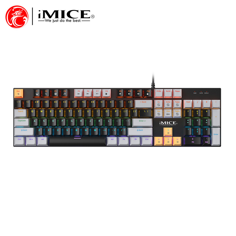 IMICE ブランド GK-600 有線メカニカルキーボード カラフルな発光フルキー ノーマルリムーバブル 104 キー 105 キー 赤軸|undefined