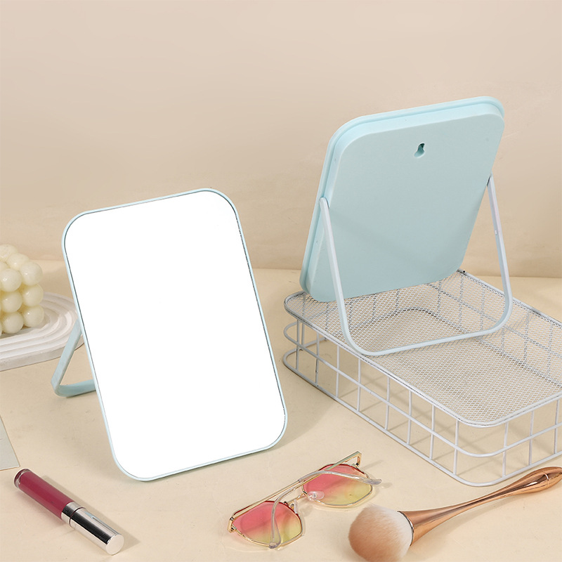 Espejo de escritorio rectangular para estudiantes portátiles dormitorio de escritorio de doble propósito espejo de maquillaje plegable HD espejo de escritorio espejo de escritorio
