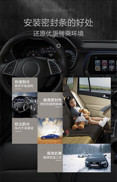 Car Soundproofing Sealing Strip Universal New B-Type Waterproof, Windproof and Dustproof Whole Car Modified Door Soundproofing Strip