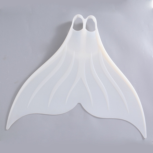 Mermaid flippers white silicone monofin free diving adult swimming diving training adult mermaid tail short flippers