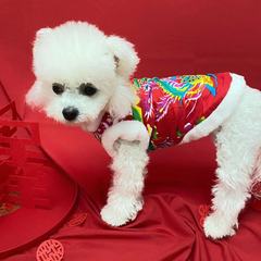 狗狗 貓咪衣服秋冬季新年裝泰迪東北大花襖泰迪比熊幼貓寵物棉襖