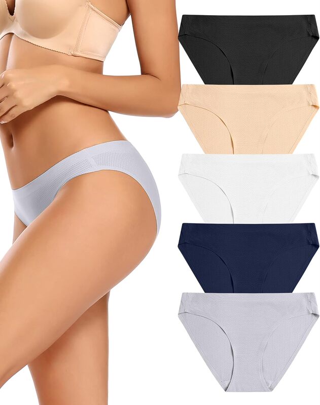 European and American foreign trade Amazon breathable ice silk women's thong full-coverage bikini briefs with pure cotton crotch and antibacterial properties European and American foreign trade Amazon breathable ice silk women's thong full-coverage bikini briefs with pure cotton crotch and antibacterial properties