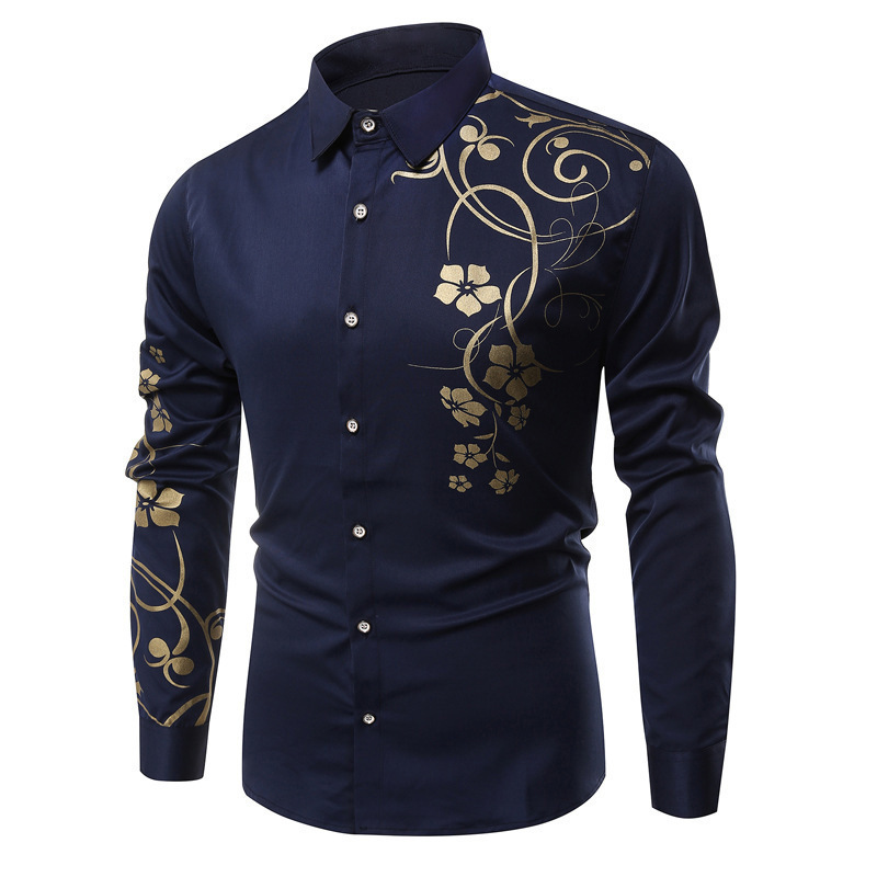 2024 Cross-Border Hot Selling Men's Long-Sleeved Fashion Shirts Hawaiian Shirts 3D Printing Export Amazon Shopee