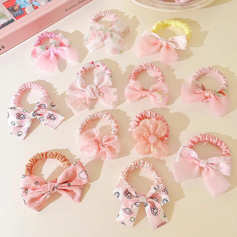 Dolce arco de cabello para niños lindas flores cuerda de cabello para niñas no lastimar cabello elástico duradero adornos de cabello de cabello