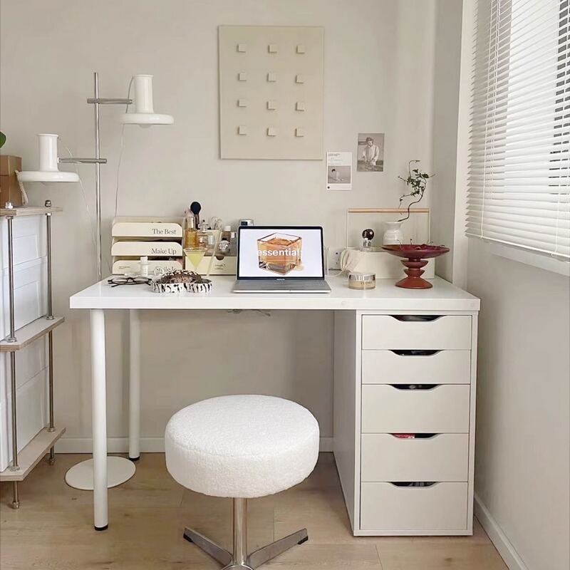 Computer Table Bedroom Simple Double Long Desk Student Home Office Desk ins Style with Drawer Cosmetic Table Computer Table Bedroom Simple Double Long Desk Student Home Office Desk ins Style with Drawer Cosmetic Table