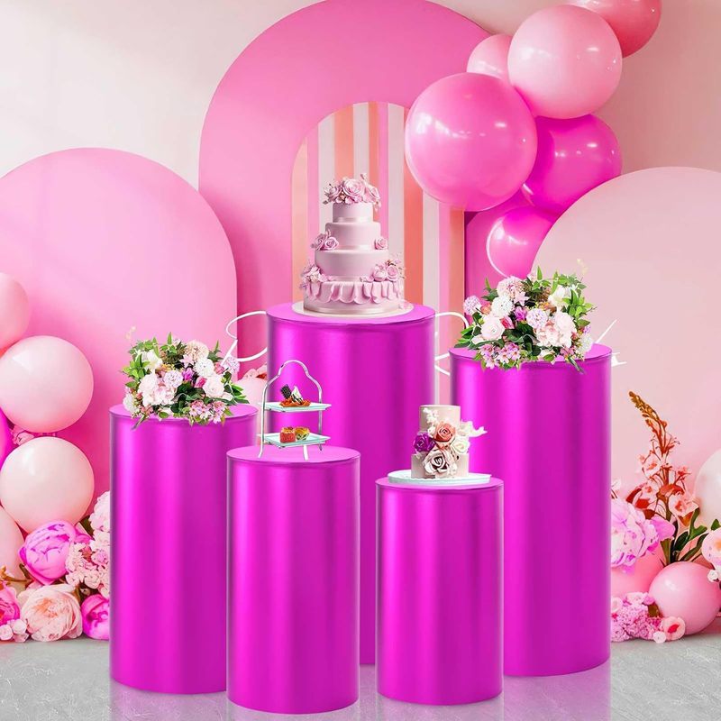 クロスボーダーの金箔のデザートの柱のセットのデザートの桶の結婚祝いの道具のデザートの台の円柱形の置物の結婚式の舞台の装飾|undefined