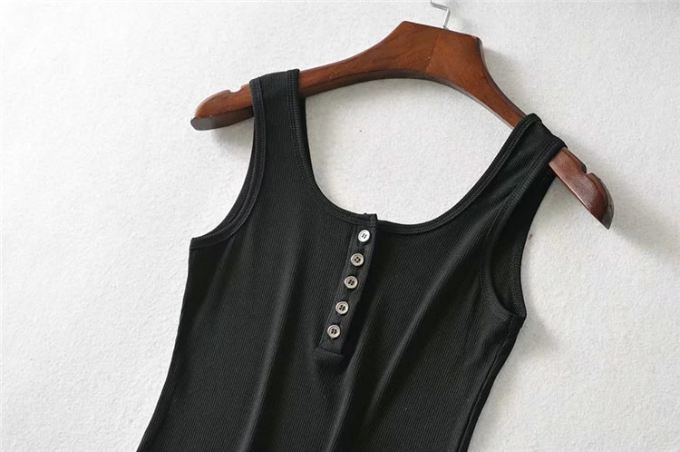 casual simple solid color elastic vest  NSLD39877