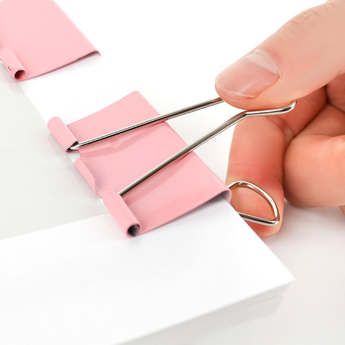 Office supplies barrel color swallowtail clip multi-size storage clip iron clip test paper clip ticket clip simple long tail clip