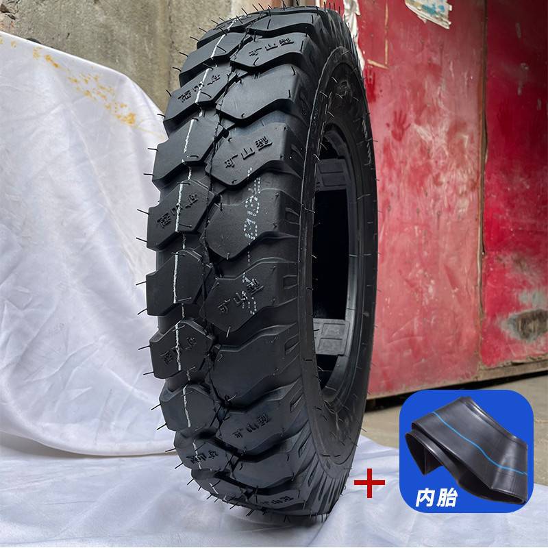 외부 타이어 + 내부 튜브 [단선 및 균열 포함 반품 및 교환] - 4.50-12 광산 꽃 8겹 두꺼워짐