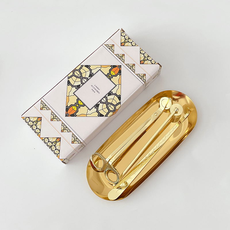 Conjunto de herramientas para velas de aromaterapia - Diseño moderno simple, incluye cortador de vela de acero inoxidable, extintor de vela y encendedor, venta al por mayor